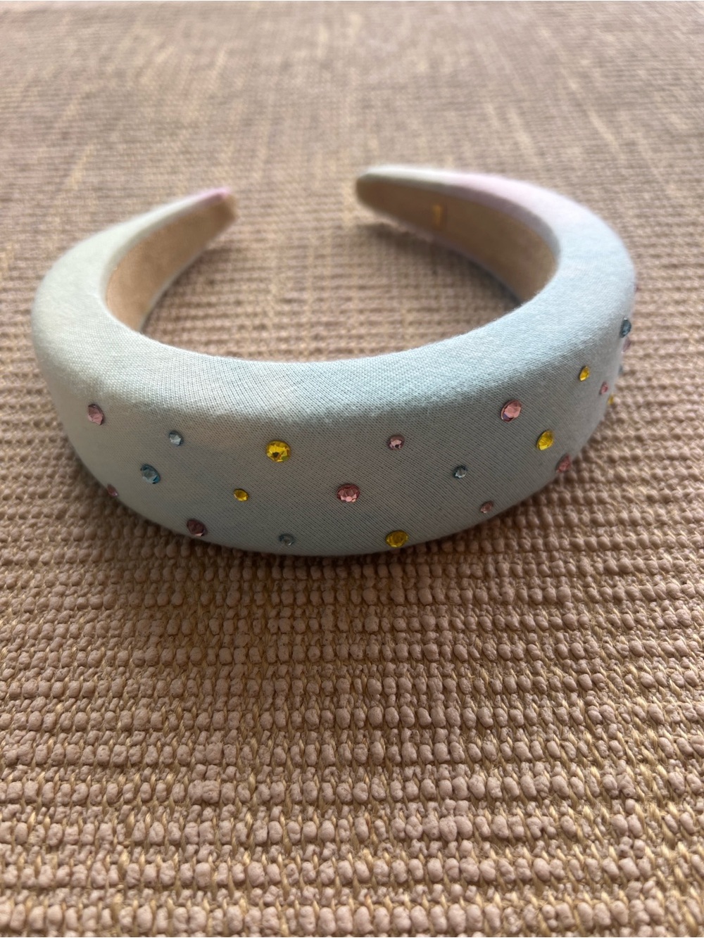 Bari Lynn Kids Padded Ombré Rainbow Headband w/ Multi-Color Gems